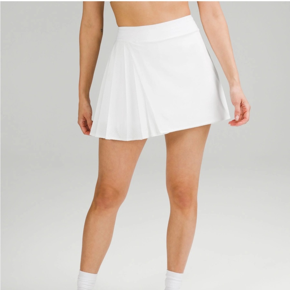 lululemon athletica White Asymmetrical Pleated Tennis Skirt